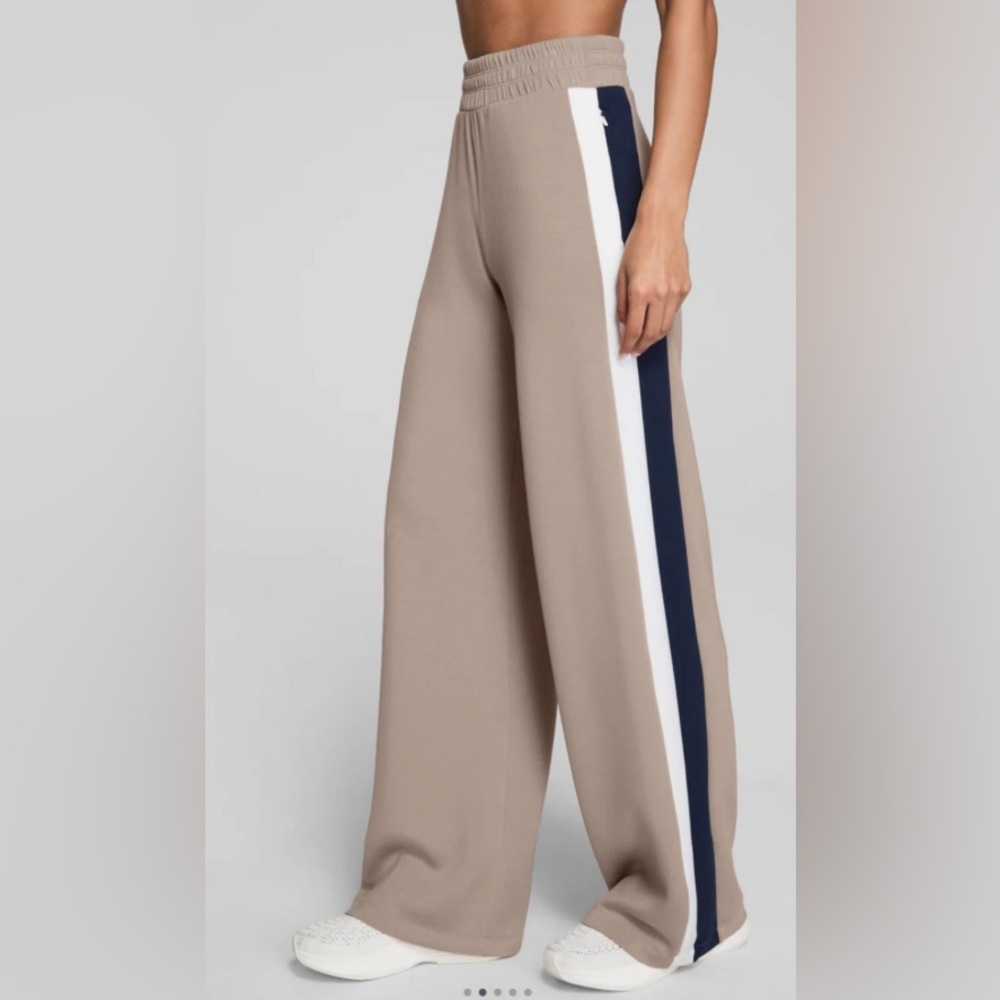 SPANX Color Block Wide Leg Track Pants Size Medium